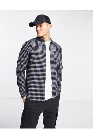 Hollister Icon logo smart dressing slim fit houndstooth check shirt in
