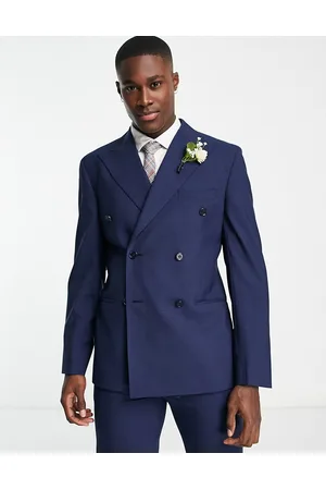Noak Premium wool-rich slim double-breasted suit jacket in