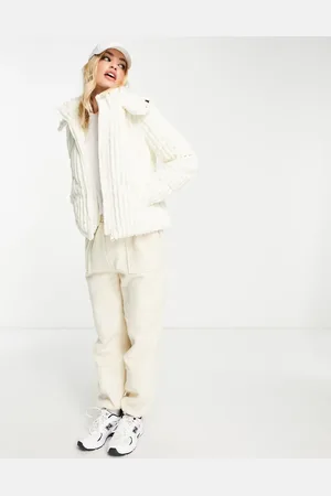 Gianni Feraud Lola ribbed velvet padded coat in cream