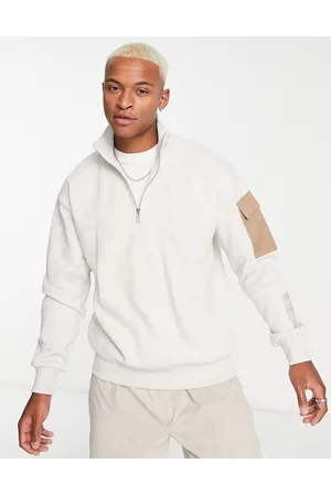 Dr Denim Dario half zip pocket sweatshirt in