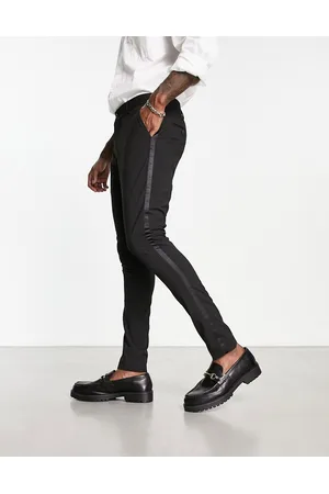 SELECTED Skinny fit tuxedo trousers in