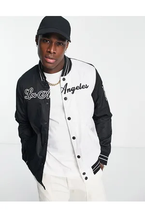 Hollister Men Jackets - Los Angeles spliced varsity jacket in /white