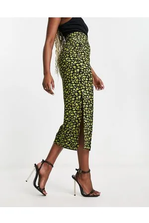 Whistles Button side midi skirt in floral