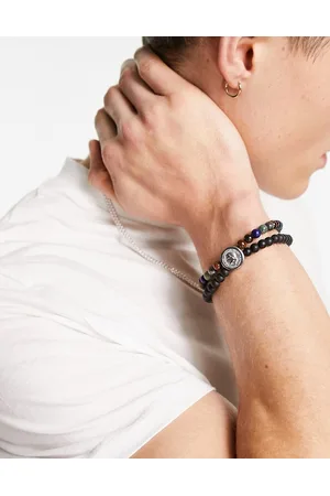 Steve Madden Beaded two layer bracelet with pendant