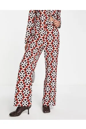 Lola May Fit and flare trousers co-ord in floral print