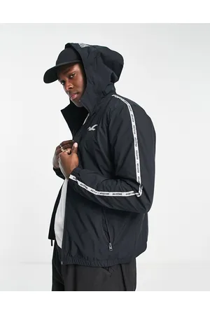 Hollister Logo taping and hood sherpa lined sports jacket in