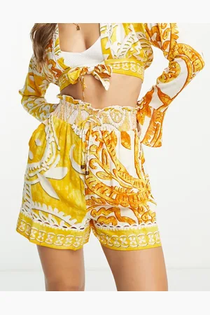 River Island Print shirred waist short co-ord in