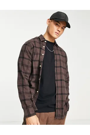 ADPT. Men Casual - Oversized flannel check shirt in