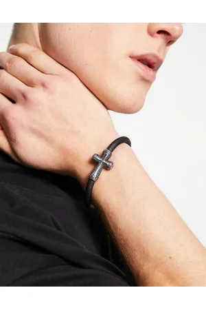Steve Madden Men Bracelets - Cross bracelet in siver and