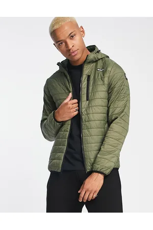 Hurley Balsam quilted packable jacket in khaki