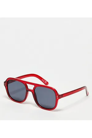 Jeepers Peepers X ASOS exclusive oversized aviator sunglasses in red