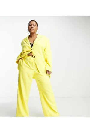 Something New X Madeleine Pedersen tailored wide leg trousers co-ord in neon