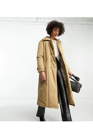 Urban Code Padded trench coat in camel