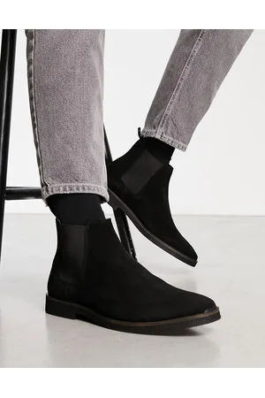WALK LONDON Hornchurch chelsea boots in black suede