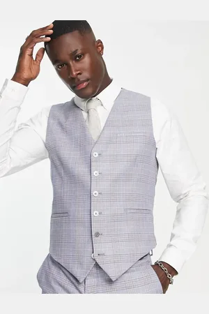 Shelby & Sons Earlswood slim fit single breast check waistcoat in