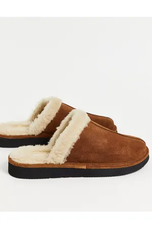 WALK LONDON Leyton sheepskin slippers in tan