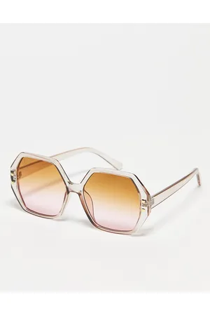 Jeepers Peepers Sunglasses - Oversized hexagonal sunglasses in blush