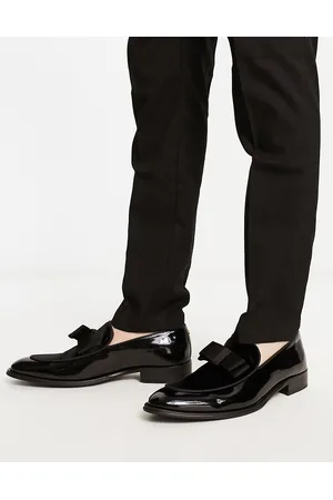 Noak Men Loafers - Made in Portgual loafer in patent and velvet mix with bow detail