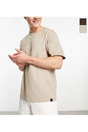 Pull&Bear 2 pack oversized t-shirts in beige and exclusive at ASOS