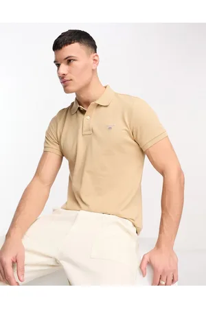 GANT Men Polo Shirts - Original logo slim fit pique polo in beige