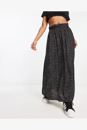 ONLY Pleated midi skirt in spot print