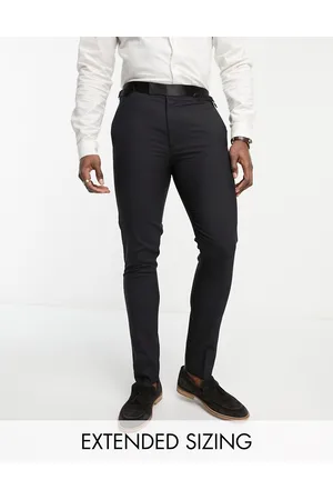 Noak Men Formal Pants - Verona' wool-rich skinny tuxedo suit trousers with satin side stripe in