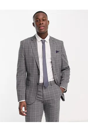 Ben Sherman Wedding suit jacket in grey and check