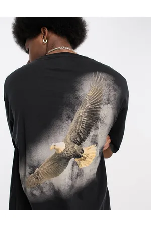 ADPT. Oversized washed t-shirt with eagle print in
