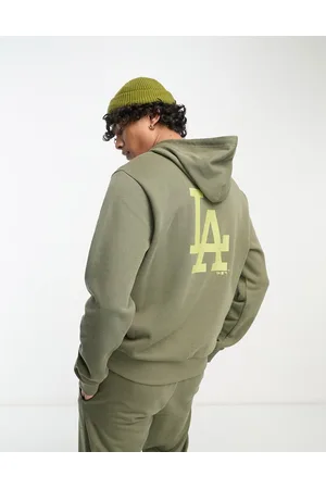 New Era LA Dodgers backprint hoodie in khaki