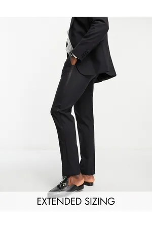 Noak Verona' wool-rich slim tuxedo suit trousers with satin side stripe in