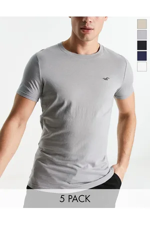 Hollister 5 pack icon logo muscle fit t-shirt in