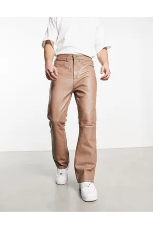 Muubaa Oversized leather workwear trousers in
