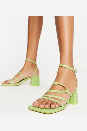 Public Desire Dayla mid heeled sandals in patent mint