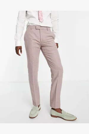 Harry Brown Wedding tweed suit trousers in mauve