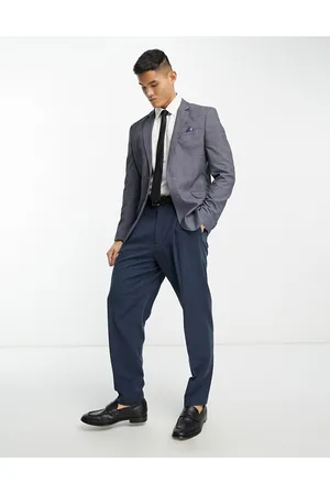 Ben Sherman Wedding suit jacket in grey and blue cross check
