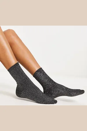 Pieces® Silver glitter socks in