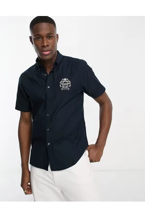 Abercrombie & Fitch Logo short sleeve oxford shirt in