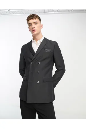 French Connection Double breasted suit jacket in charcoal