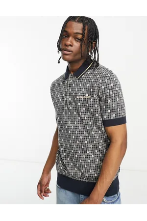 Lyle & Scott Archive grid knitted polo in