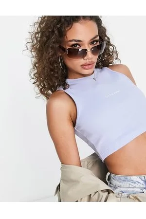 Sixth June Ribbed crop top in lilac