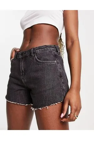 Weekday Swift mid rise denim mom shorts in washed