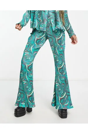 Daisy Street Relaxed trousers in plisse swirl co-ord