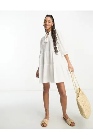 VERO MODA Lace detail smock mini dress in