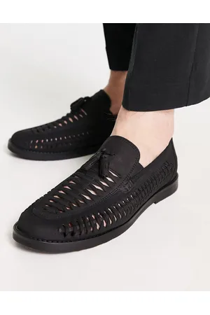 River Island Wide fit woven tassle loafer in