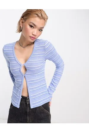 Weekday Anais knitted cardigan in stripe