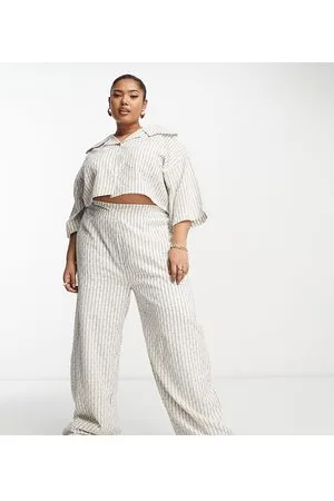 Native Youth Textured cotton wide leg trousers co-ord in