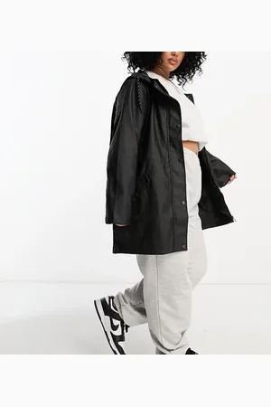 VERO MODA Rubberised hooded raincoat in