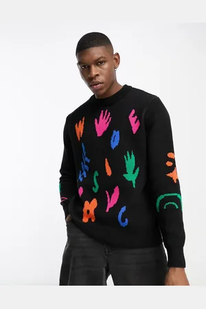 WeSC Abstract print knitted jumper in