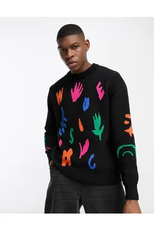 WeSC Abstract print knitted jumper in