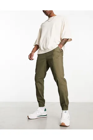 JACK & JONES Cuffed chino trousers in olive